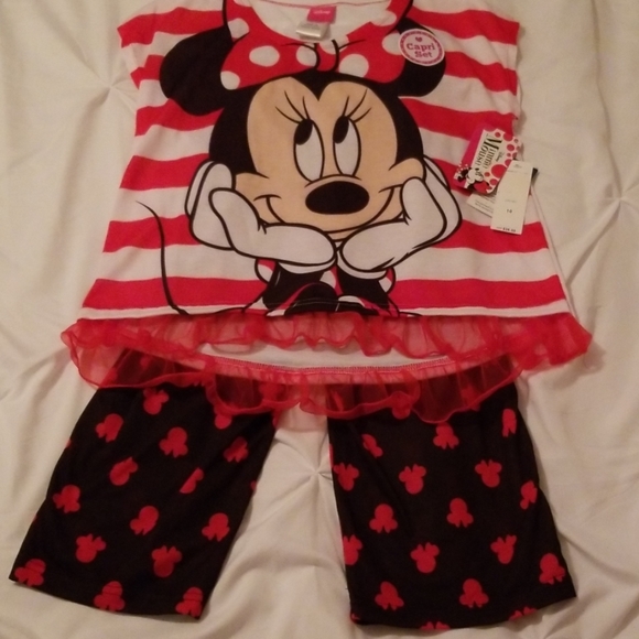 ( Girls ) Disney Minnie Mouse Capri 2 Pc Set - Picture 2 of 7